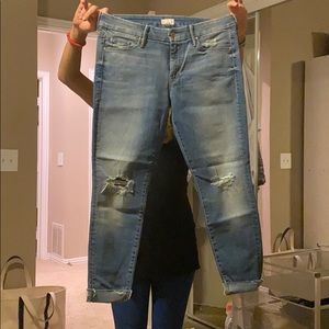 Mother looker ankle fray